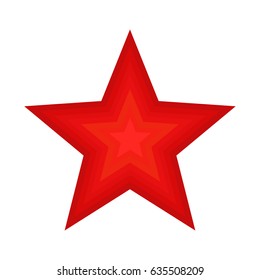 Red star isolated on white background. . Icon Vector illustration