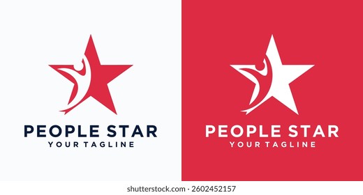 red star logo design with white background