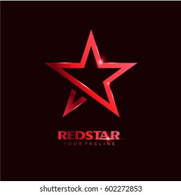 Red Star Logo template with red Light in elegant style. You can use for Club and Leader logo Vector Illustration.