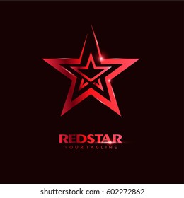 Red Star Logo template with red Light in elegant style. You can use for Club and Leader logo Vector Illustration.