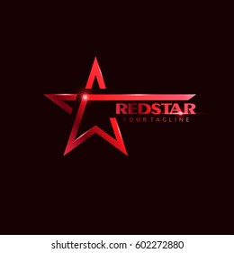 Red Star Logo template with red Light in elegant style. You can use for Club and Leader logo Vector Illustration.