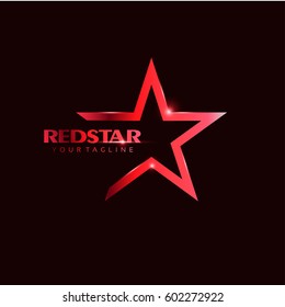 Red Star Logo template with red Light in elegant style. You can use for Club and Leader logo Vector Illustration.