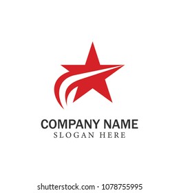 Red Star logo template with white background modern 2018