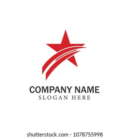 Red Star logo template with white background modern 2018