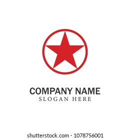Red Star logo template with white background modern 2018