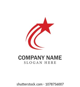 Red Star logo template with white background modern 2018