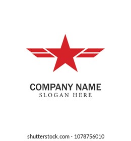 Red Star logo template with white background modern 2018