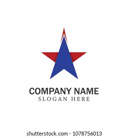 Red Star logo template with white background modern 2018