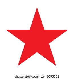 Red star logo vector isolated on white background.