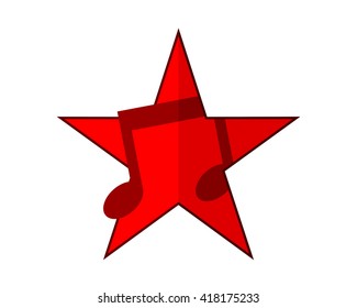 red star musical notes tone tune key image vector