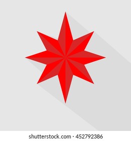 red star object and shadow backgrounds