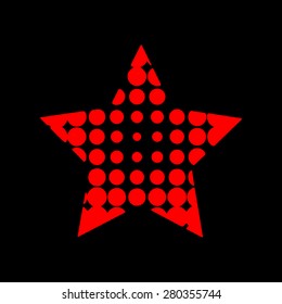 Red Star On Black Background. Illustration




