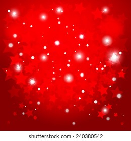 Red star on a bokeh background. Vector EPS10.