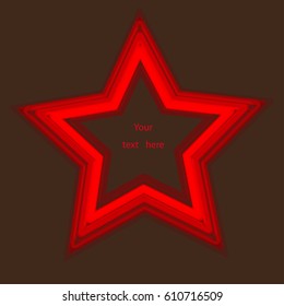 red star on isolate brown background