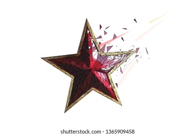 Red star on a white background