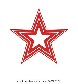 Red star on a white background.