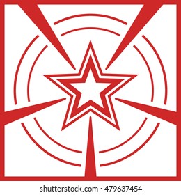 Red star on a white background.