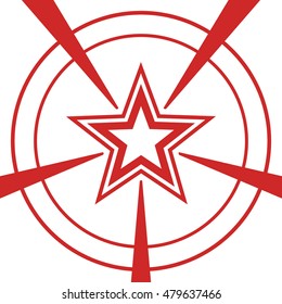 Red star on a white background.