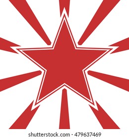 Red star on a white background.