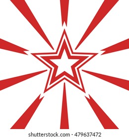 Red star on a white background.