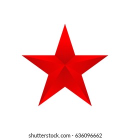 Red Star On A White Background, Vector Illustration