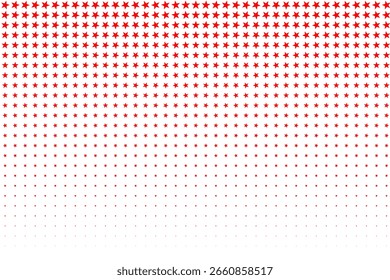 Patrón de estrella roja que se desvanece hacia abajo