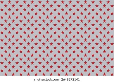 Red Star Pattern on Gray Background – Seamless Vector Design