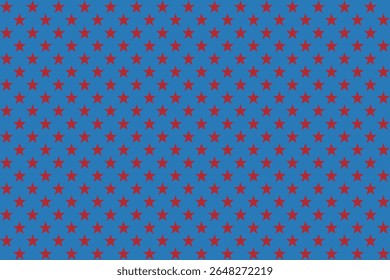 Red Star Pattern on Light Blue Background – Seamless Vector Design
