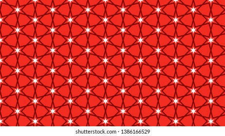 Red Star Pattern Vector Graphic