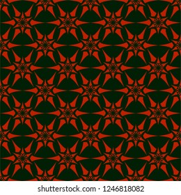 Red star patterns on dark background