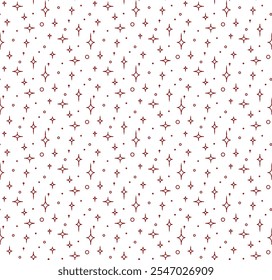 red Star seamless Pattern on White transparent Background. Vector graphic illustration
