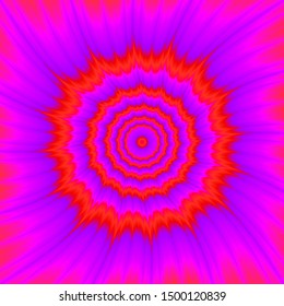 Red star shine. Motion illusion.