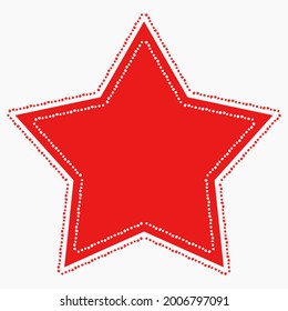 Estrella roja y pulverización en los bordes. Estilo Grunge. Sencilla estrella roja. Vector.