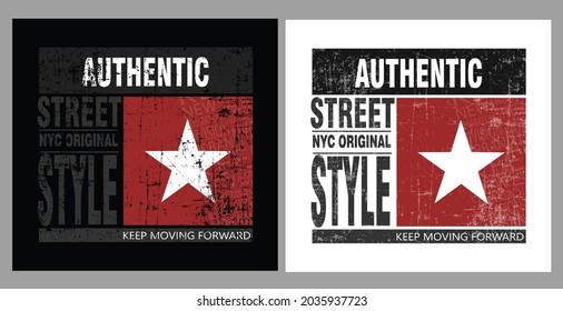Red star street style authentic t shirt design ,graphic and vector