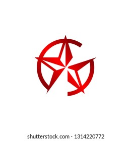 red star vector icon.