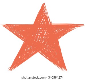 Red star, vector icon