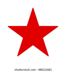 Red star. Vector illustration.