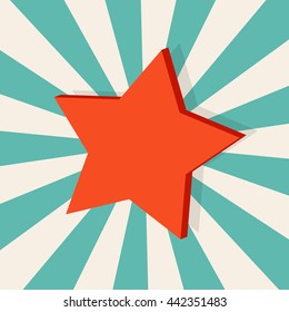 red star vector illustration. star in background explosion rays
