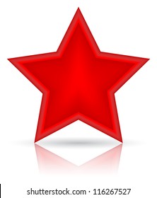 Red Star Vector Illustration. Icon On White Background