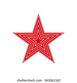 Red star. Vector illustration of a star. Icon, red star logo.