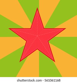 Red star. Vector illustration of a star. Icon, red star logo.