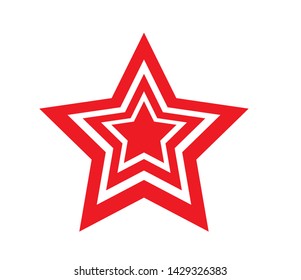 red star, vector illustration, white background
