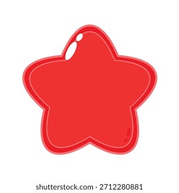 Red Star vector. Red jelly Star isolated on white background.