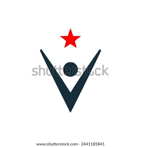 red star victory logo vector illustration template design