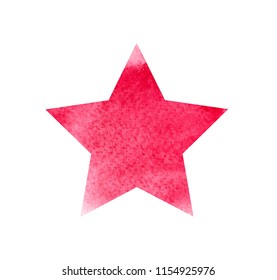 Red star. Watercolor vector
