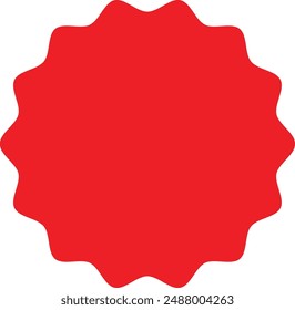 Red starburst, burst, badge, seal or label flat vector icon for apps eps 10.