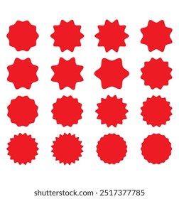 Conjunto de vetores de ícone Red Starburst . 