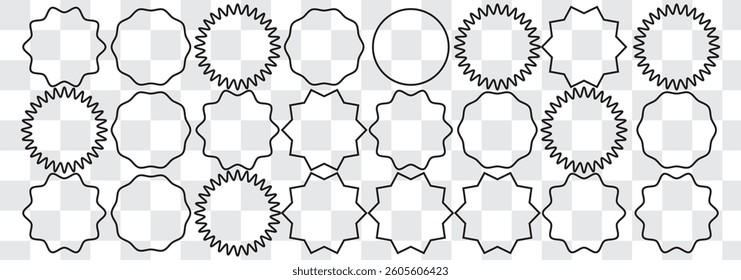 Red starburst sticker set. Special offer price tag. Price sticker, sale sticker, starburst, quality mark, retro silhouette. Sunburst retro sale badge, quality signs, sale icons. star blank label.