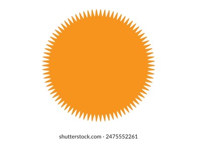  Red starburst, sunburst, burst, badge, sticker, stamp, seal or label, flat vector icon, design element.