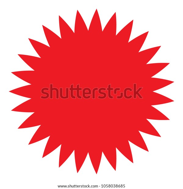 Red Starburst Sunburst Burst Badge Sticker Royalty Free Stock Image